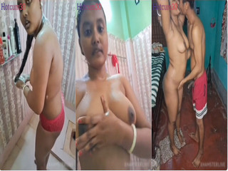 Horny Desi Cam Bhabhi Bathing and Fucking