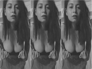 Hot Girl Showing Pressing Her Boobs